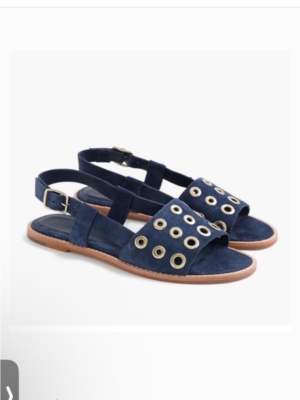 J Crew Suede Leather Grommet slingback  Sandals US 7.5”